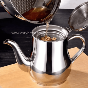 410ml Stainless Steel Oil Strainer Pot with Filter - Kitchen Oil Storage & Re-use Jug