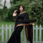 Aarong Cotton Saree: Pure Cotton Serenity in Black - 13.5 Hat