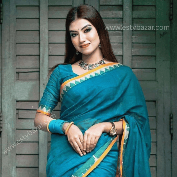 Aarong Cotton Saree: Pure Comfort & Timeless Grace - 13.5 Hat - Image 1