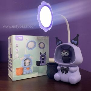 Kuromi Cartoon LED Desk Lamp With Pencil Sharpener & Pen Holder