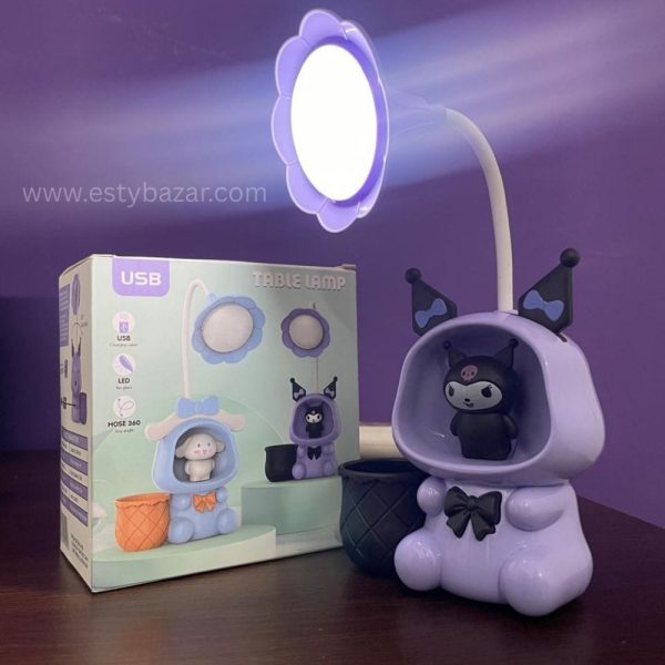 Kuromi Cartoon LED Desk Lamp With Pencil Sharpener & Pen Holder - Image 1
