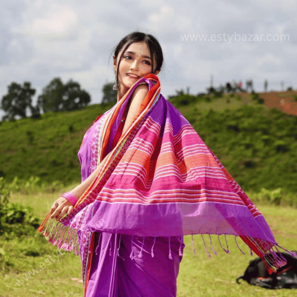Pure Tangail Cotton Saree - 13.5 Hat - Image 1