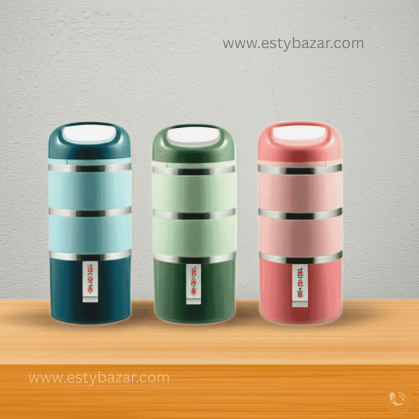 Tedemei Stainless Steel 3 Layers Lunch Box 1.43L - Image 2