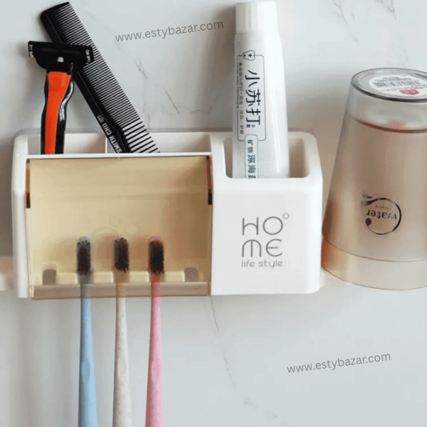 Minimalist Wall-Mounted Toothbrush Rack - Image 3