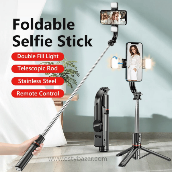 L13DSelfieStick, BluetoothSelfieStick, DoubleFillLight, TripodStick, 360Rotation, SelfieGear, MobilePhotography, VloggingTool, iOSAndroidCompatible, ContentCreator, PortableGadget, BanglaTech, SelfieLover, SmartGadget