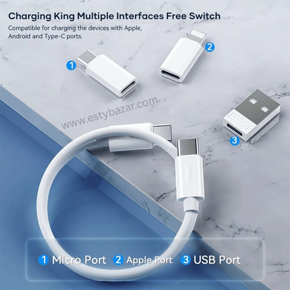 Portable Data Cable, Universal Charging Kit, USB-C Cable, Micro-USB Adapter, iOS Adapter, SIM Card Pin, Travel Accessories, Mobile Charging Solution, Cable Organizer, Compact Cable Box, Smartphone Accessories, On-the-Go Charger, Multi-device Compatibility, Portable Tech Gear, Mobile Essentials